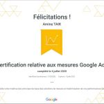 Certification relative au mesures Google Ads