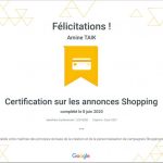 Certification sur les annonces Shopping