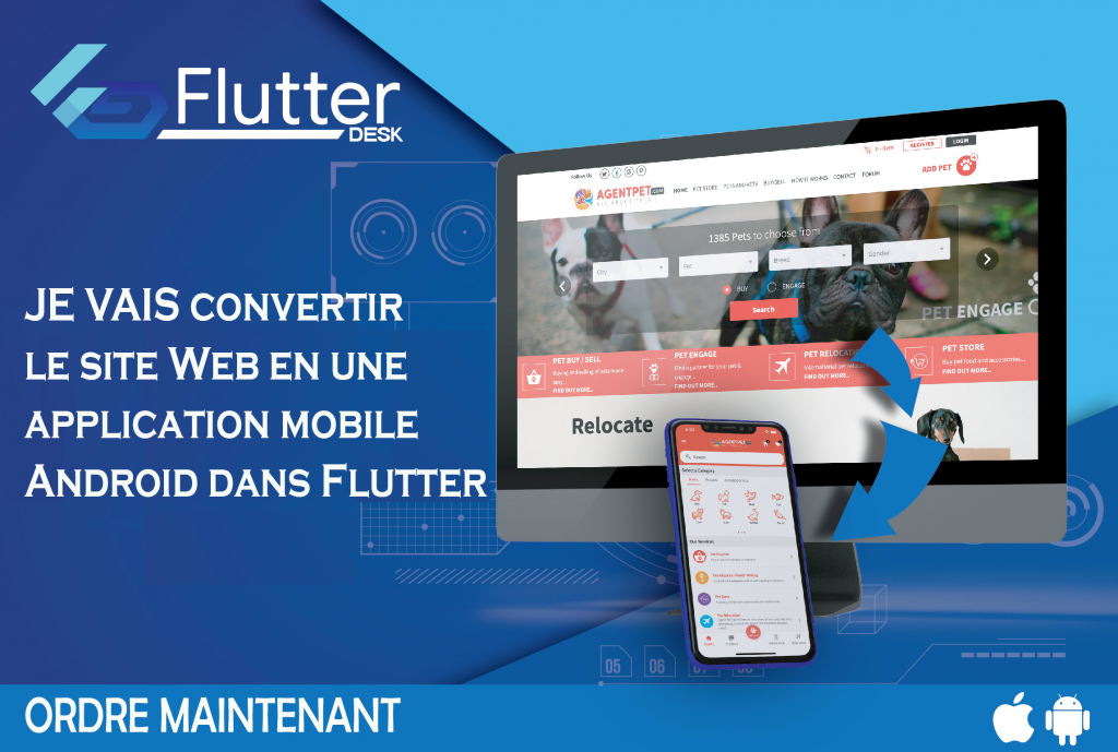 Je vais convertir votre site Web en une application mobile Android avec Flutter