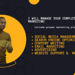 I will manage your complete digital marketing and provide you with full support in 30 day