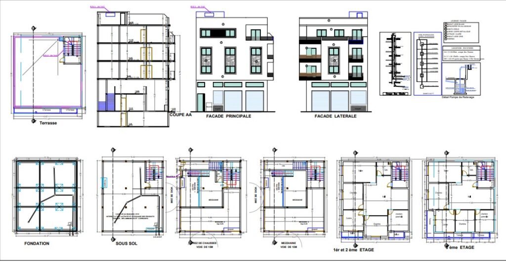 Réalisation d'un plan d'architecture 2D - portfolio - 1