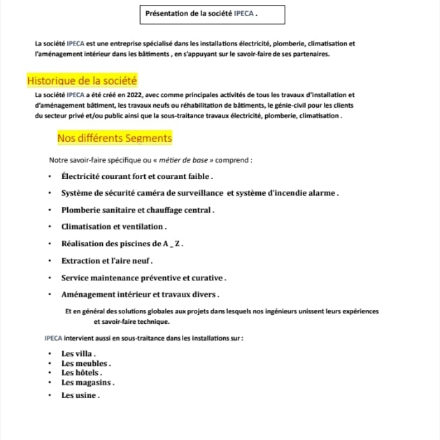 Ipeca(sarl) - portfolio - 2