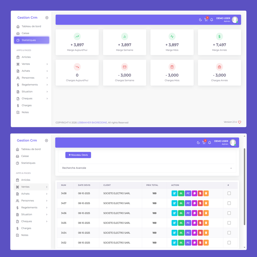 logiciel de gestion de la relation client idéal pour les petites et moyennes entreprises Open source À vendre avec droits de revente - portfolio - 2