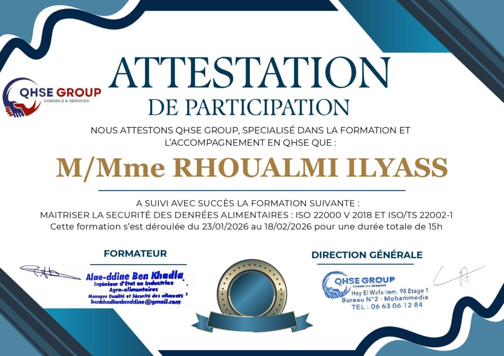 Accompagnement Certification ISO 22000 - portfolio - 1