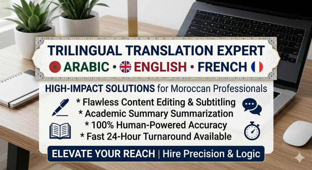 Traduction Professionnelle & Native : Arabe - Français - Anglais - portfolio - 0
