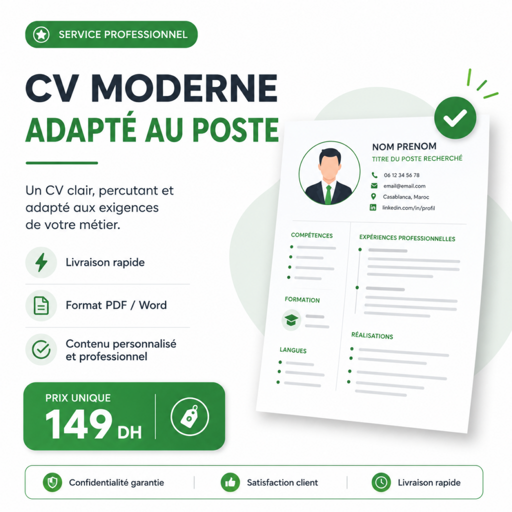 CV moderne adapté au poste