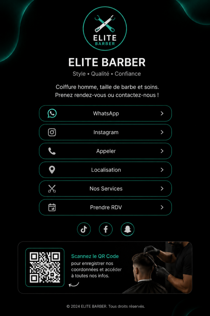 Création page QR professionnelle - portfolio - 2
