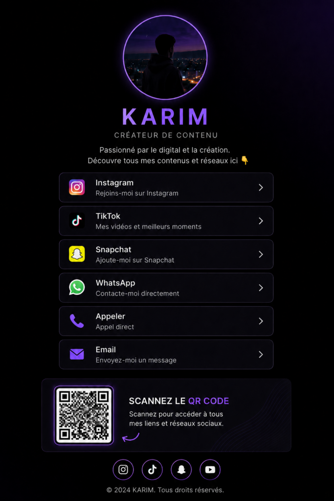 Création page QR professionnelle - portfolio - 1