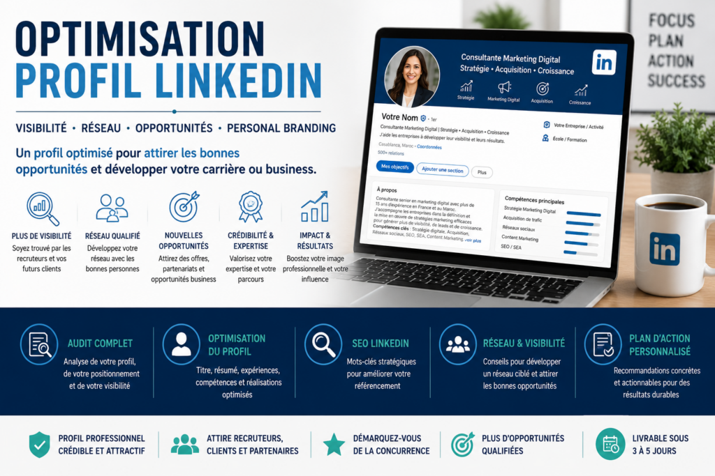 J'optimise votre profil LinkedIn pour attirer recruteurs et clients - portfolio - 0