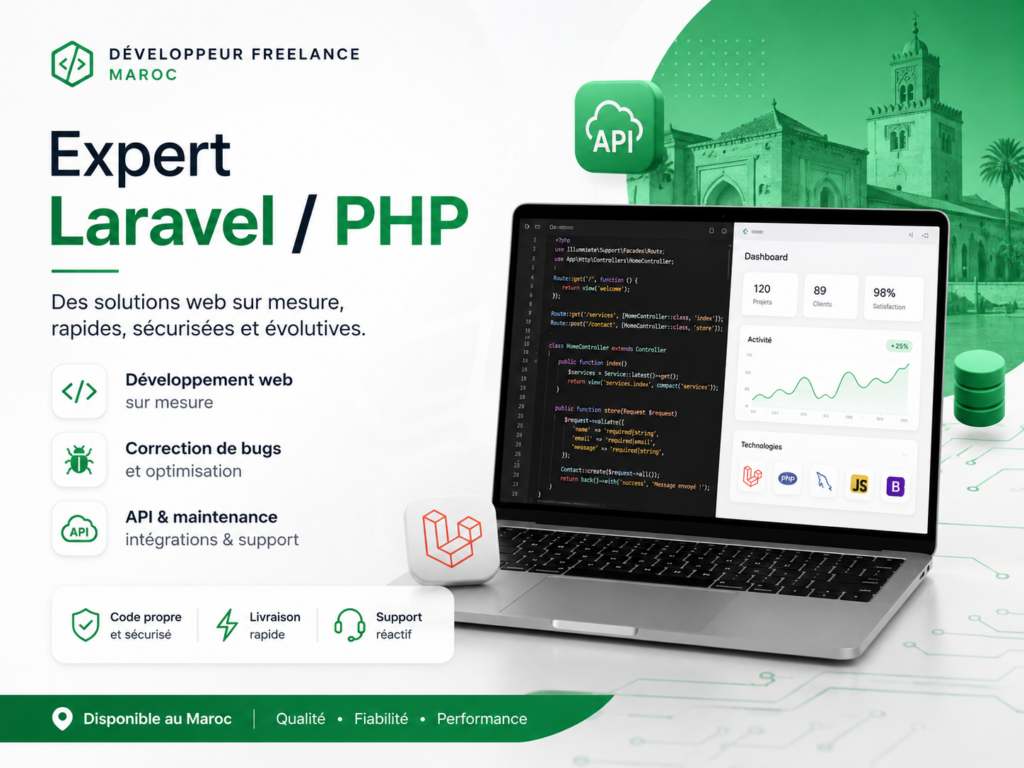 Expert Laravel PHP – Développement web sur mesure & correction de bugs - portfolio - 0