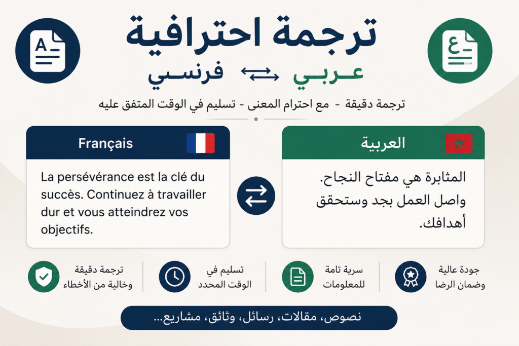 ترجمة النصوص من العربية إلى الفرنسية ومن الفرنسية إلى العربية - portfolio - 0