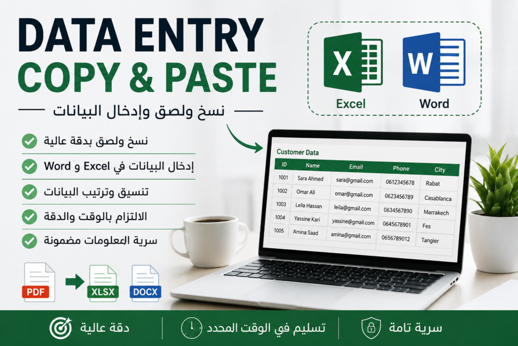 نسخ ولصق وإدخال البيانات - portfolio - 0