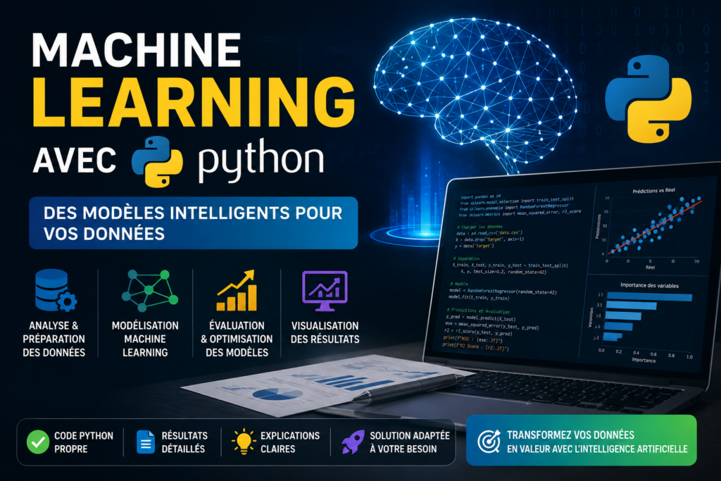 Je vais créer un modèle de Machine Learning avec Python pour vos données - portfolio - 0