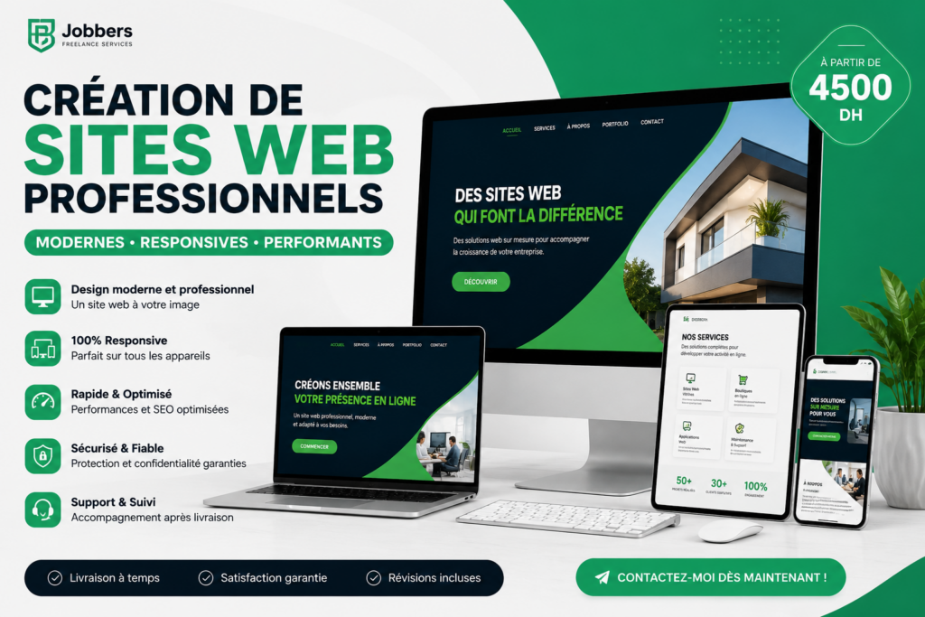 Je vais créer votre site web professionnel et responsive