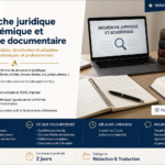 Recherche juridique et académique et synthèse documentaire