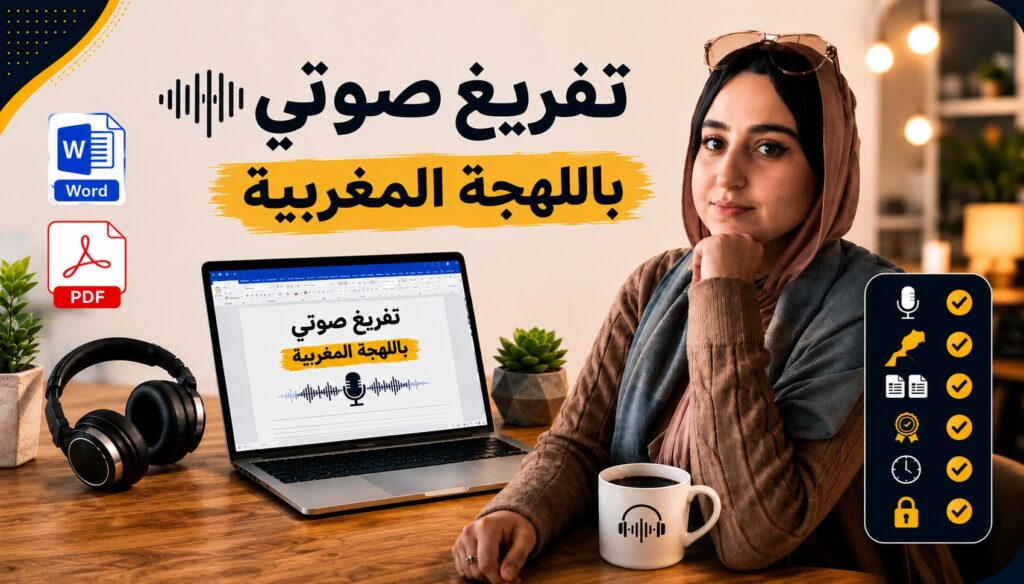تفريغ صوتي بالدارجة المغربية والعربية الفصحى إلى Word وPDF