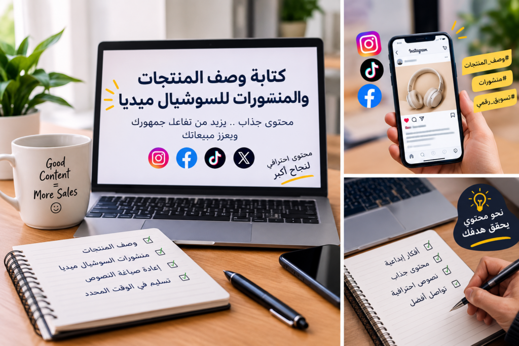كتابة وصف المنتجات والمنشورات للسوشيال ميديا